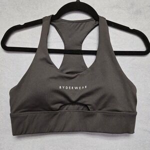 Ryderwear Sports Bra Womens Medium Black Keyhole Racerback Gym Workout
